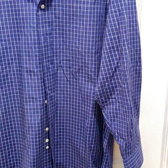 Brooks Brothers Men's Long Sleeve Dress Shirt - Blue Checkered Neck size 16.5 - Picture 7 of 13